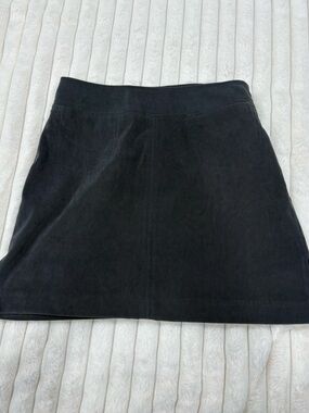 Classic Grey Suede-Like A-Line Skirt